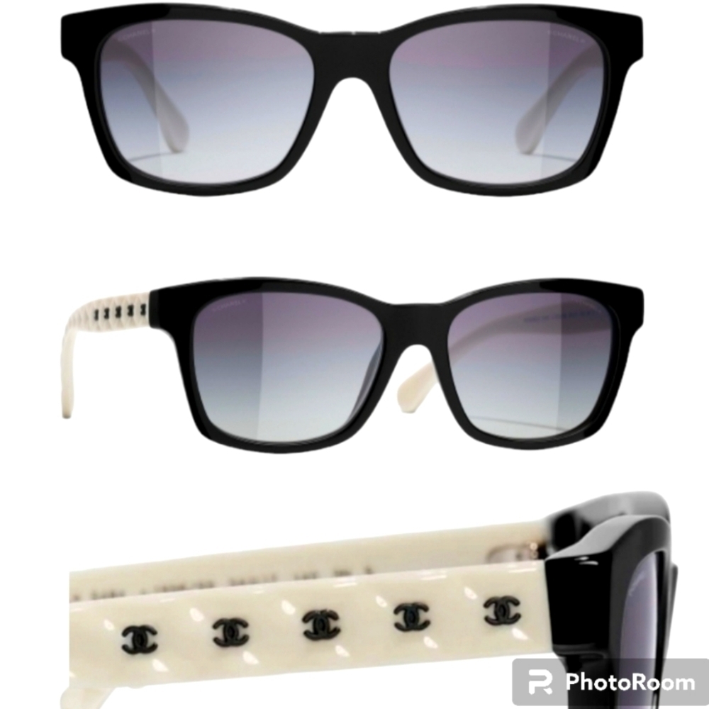 Chanel BLACK & WHITE SUNGLASSES. Lenses:Gray Ref CH5484 1656/s6 - Picture 4 of 16
